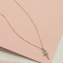 Load image into Gallery viewer, Mini Diamond Ankh Necklace