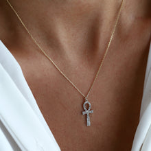 Load image into Gallery viewer, Large Diamond Ankh Necklace