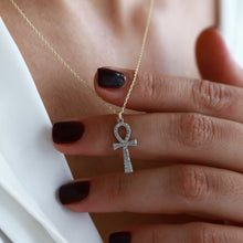 Load image into Gallery viewer, Large Diamond Ankh Necklace