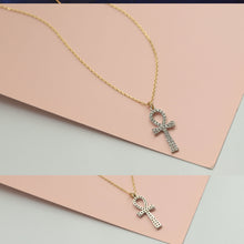 Load image into Gallery viewer, Large Diamond Ankh Necklace