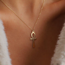 Load image into Gallery viewer, Large Gold Ankh Necklace