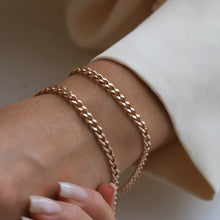 Load image into Gallery viewer, Rose Gold 4mm Curb Chain Bracelet