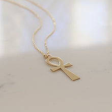 Load image into Gallery viewer, Large Gold Ankh Necklace