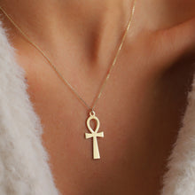 Load image into Gallery viewer, Large Gold Ankh Necklace