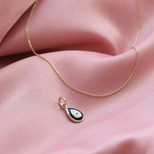 Load image into Gallery viewer, Curved Teardrop Evil Eye Necklace