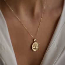 Load image into Gallery viewer, Gold Medallion Sun Eye Necklace