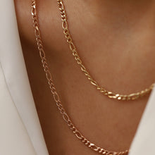 Load image into Gallery viewer, Gold Figaro Mariner Necklace