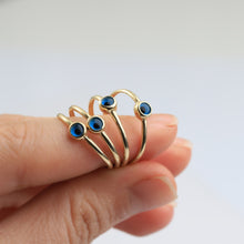 Load image into Gallery viewer, Gold Mini Evil Eye Stackable Ring