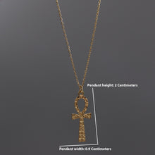 Load image into Gallery viewer, Hammered Effect Ankh Necklace