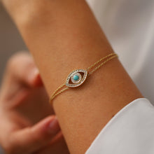 Load image into Gallery viewer, Diamond Evil Eye Bracelet