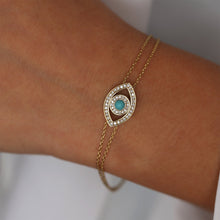 Load image into Gallery viewer, Diamond Evil Eye Bracelet