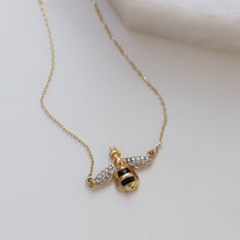 Load image into Gallery viewer, Diamond Bee Pendant Necklace