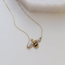Load image into Gallery viewer, Diamond Bee Pendant Necklace