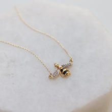 Load image into Gallery viewer, Diamond Bee Pendant Necklace