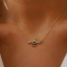 Load image into Gallery viewer, Diamond Bee Pendant Necklace