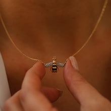 Load image into Gallery viewer, Diamond Bee Pendant Necklace