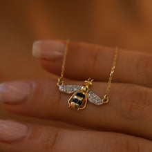 Load image into Gallery viewer, Diamond Bee Pendant Necklace