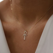 Load image into Gallery viewer, Hammered Effect Ankh Necklace