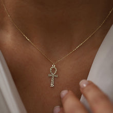 Load image into Gallery viewer, Hammered Effect Ankh Necklace