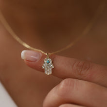 Load image into Gallery viewer, Diamond Hamsa Necklace