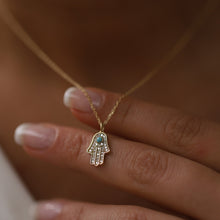Load image into Gallery viewer, Diamond Hamsa Necklace