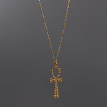 Load image into Gallery viewer, Hammered Effect Ankh Necklace