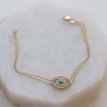 Load image into Gallery viewer, Diamond Evil Eye Bracelet