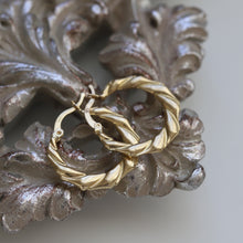 Load image into Gallery viewer, Chunky Gold Creole Bamboo Hoops Earrings