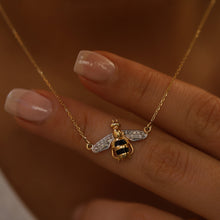 Load image into Gallery viewer, Diamond Bee Pendant Necklace