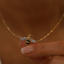 Load image into Gallery viewer, Diamond Bee Pendant Necklace