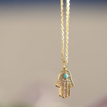 Load image into Gallery viewer, Diamond Hamsa Necklace