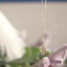 Load image into Gallery viewer, Diamond Hamsa Necklace