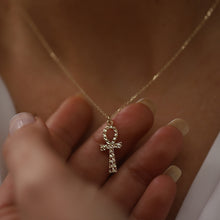 Load image into Gallery viewer, Hammered Effect Ankh Necklace