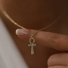 Load image into Gallery viewer, Hammered Effect Ankh Necklace