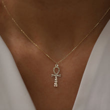 Load image into Gallery viewer, Hammered Effect Ankh Necklace