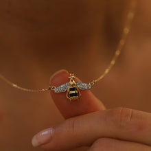 Load image into Gallery viewer, Diamond Bee Pendant Necklace