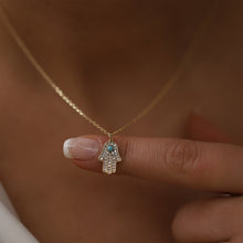 Load image into Gallery viewer, Diamond Hamsa Necklace