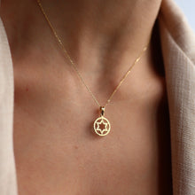 Load image into Gallery viewer, Gold Star of David Medallion Necklace