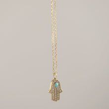 Load image into Gallery viewer, Diamond Hamsa Necklace