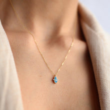 Load image into Gallery viewer, Dainty Turquoise Hamsa Necklace