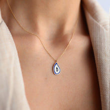 Load image into Gallery viewer, Diamond Evil Eye Raindrop Necklace