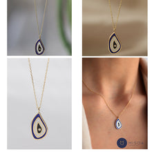 Load image into Gallery viewer, Diamond Evil Eye Raindrop Necklace