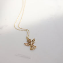 Load image into Gallery viewer, Lace Detail Gold Angel Necklace