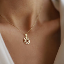 Load image into Gallery viewer, Gold Star of David Medallion Necklace