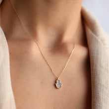 Load image into Gallery viewer, Diamond Hamsa Necklace