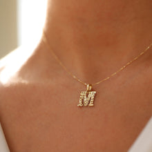 Load image into Gallery viewer, Gold Hammered Effect Letter Necklace