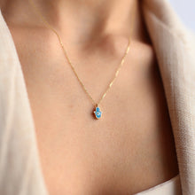 Load image into Gallery viewer, Dainty Turquoise Hamsa Necklace