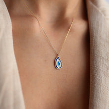 Load image into Gallery viewer, Modern Evil Eye Raindrop Pendant Necklace