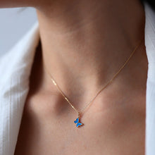 Load image into Gallery viewer, Dainty Blue Butterfly Necklace
