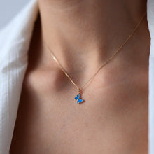 Load image into Gallery viewer, Dainty Blue Butterfly Necklace